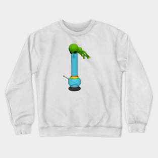 alien smoking a giant bong Crewneck Sweatshirt